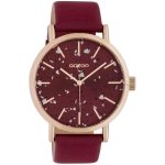 OOZOO Timepieces Rose Gold Red Leather Strap C10412