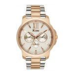 Ρολόι JCou Blue Sea πολλαπλών ενδείξεων με ροζ χρυσό/ασημί μπρασελέ JU14487JSTR-28M