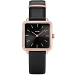 CLUSE La Garconne Rose Gold Black Leather Strap CL60007