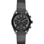 SLAZENGER Gents Dual Time Black Stainless Steel Bracelet