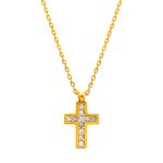 Gold necklace K14 cross