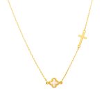 Gold necklace K14 ivory