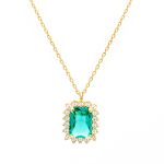 Gold necklace K14 rosette PARAIBA