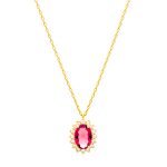 Necklace gold K14 rosette