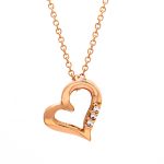 Rose gold necklace K14 heart