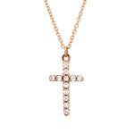 K14 rose gold necklace cross