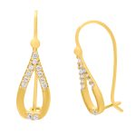 Gold earrings K14 zircon
