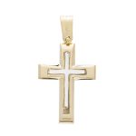 Gold cross K9 Bicolor Polished
