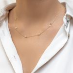 Gold necklace K14 Stars and Pearls - Image 2