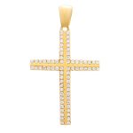 Gold Cross K14 Double sided Polished with zircon