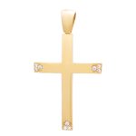 Gold Cross K14 Polished with zircon