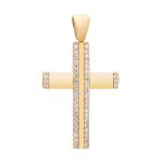 Gold Cross K14 Polished with zircon