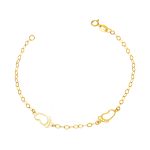 Χρυσό Παιδικό Βραχιόλι Κ9 ''Baby Feet''