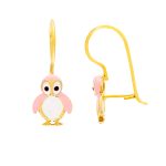 Gold Earrings K9 Penguin