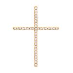 Gold Cross K14 Double sided with zircon