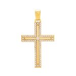 Gold Cross K14 Polished with zircon