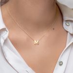 Χρυσό Κολιέ Κ9 Μονόγραμμα ”Μ" - Image 2