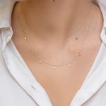 Χρυσό Κολιέ Κ14 με Ζιργκόν - Image 2