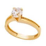 Gold ring K14 solitaire