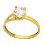 Χρυσό Δαχτυλίδι Κ14 Μονόπετρο