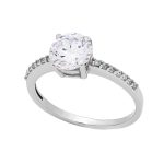 Platinum ring K14 solitaire