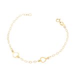 Χρυσό Παιδικό Βραχιόλι Κ9 ''Double Heart''