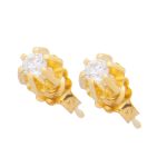 Gold earrings K14 solitaire