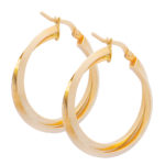 Gold earrings K14 hoops