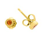 Gold earrings K9 with Citrine zircon