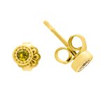 Gold earrings K9 with Citrine zircon