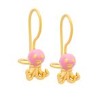 Σκουλαρίκια χρυσά Κ9 παιδικά κρεμαστά