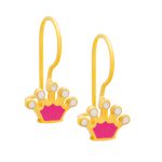 Σκουλαρίκια χρυσά Κ9 παιδικά κρεμαστά