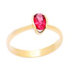 Χρυσό Δαχτυλίδι Κ9 Μονόπετρο "Ruby Solitaire Ring"