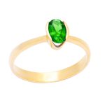 Χρυσό Δαχτυλίδι Κ9 Μονόπετρο "Green Solitaire Ring"