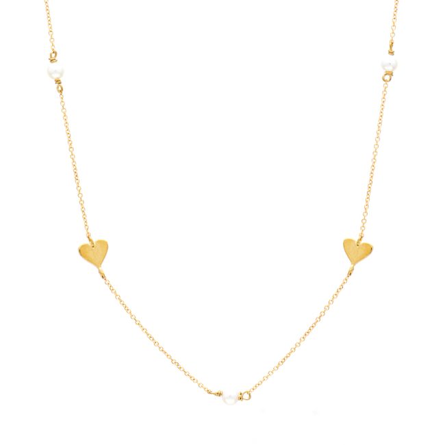 Χρυσό Κολιέ Κ9 ''Love & Pearls''