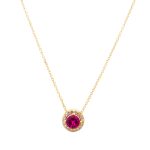 Χρυσό Κολιέ Κ9 ''Ruby Rosette Necklace''