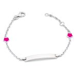 Ασημένια Παιδική Ταυτότητα “Little Flowers Name Bracelet”