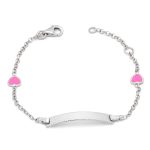Ασημένια Παιδική Ταυτότητα "Little Hearts Name Bracelet"