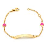 Ασημένια Παιδική Ταυτότητα “Little Hearts Name Bracelet”