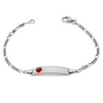 Ασημένια Παιδική Ταυτότητα "Strawberry Name Bracelet"