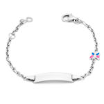 Ασημένια Παιδική Ταυτότητα "Butterfly Name Bracelet"