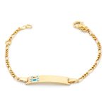 Ασημένια Παιδική Ταυτότητα "Blue Teddy Name Bracelet"