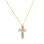 Χρυσό Κολιέ Κ9 "White Cross''