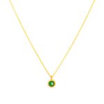 Χρυσό Κολιέ Κ9 ”Green Circle Necklace”