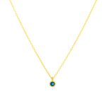 Χρυσό Κολιέ Κ9 '' Blue Mini Circle Stone Necklace"