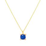 Χρυσό κολιέ Κ9 “Blue Square Neckalce”
