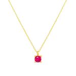 Χρυσό κολιέ Κ9 “Ruby Mini Square Neckalce”