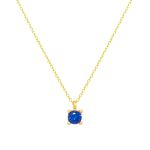 Χρυσό κολιέ Κ9 "Blue Mini Square Neckalce"