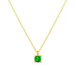 Χρυσό κολιέ Κ9 "Green Mini Circle Necklace”