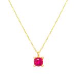Χρυσό Κολιέ Κ9 ''Ruby Square Necklace"